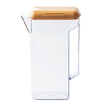 Carafe Ă eau froide Tineasur en plastique transparent avec couvercle en bois pour boissons