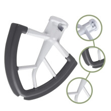 Batteur à bord flexible compatible avec les robots pâtissiers KitchenAid à tête inclinable de 4,5 à 5 pintes, avec racleur et bords flexibles en