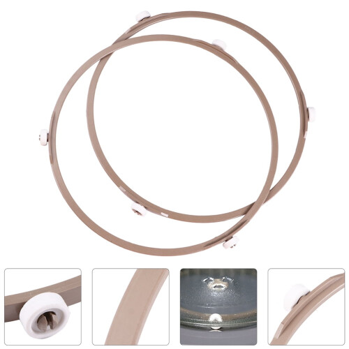 2pcs Microwave Turntable Ring Microwave Oven Tray Microwave Glass Turntable Plate Roller Rotating Roller Support Ring Turntable Assembly