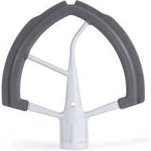 Batteur à bord flexible pour robot pâtissier KitchenAid à bol relevable de 6 pintes – Palette avec racleur, compatible avec les robots