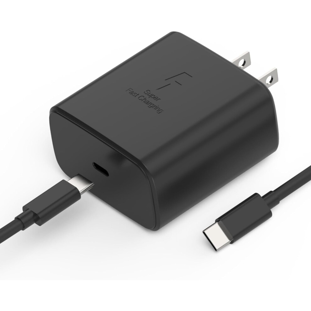 45W Usb-C Charger Compatible With Samsung Galaxy S24/S23/S22/A54/Z Fold 5/Flip 5/Tab S9/S8/S7/Book3 + 6Ft Cable (Black) Black 9313598981363