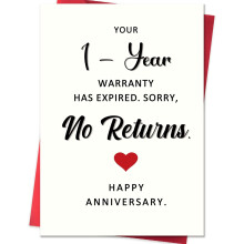 Funny 1st Anniversary Card for Couples, 1 Pack