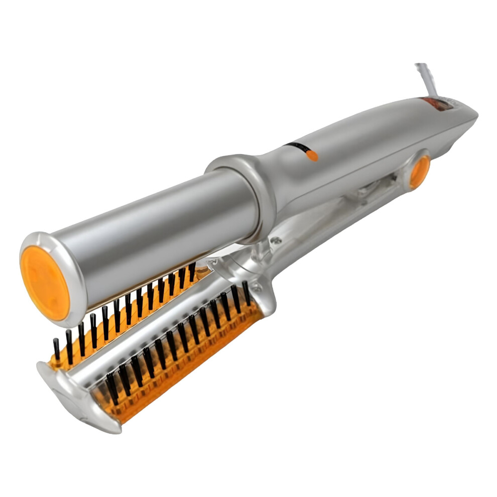 HIBIBUD 2 in 1 Hair Straightener and Curler Brush, Rotating Straightening & Curling Wand, Curling Iron Brush for Multi Hair Styling