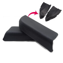 Black Vinyl Leather Front Door Panels Armrest Covers Fit For Honda Pilot 2009-2013