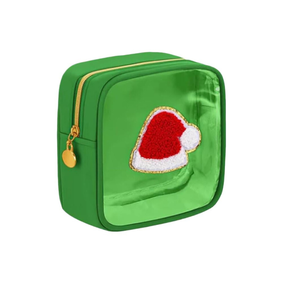 Christmas Cosmetic Bag Toiletry Bagï¼ Embroidered Letter Designï¼ Large Capacity Travel Organizer