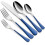 Stainless Steel Silverware Set Sapphire Blue 20-Pc 1