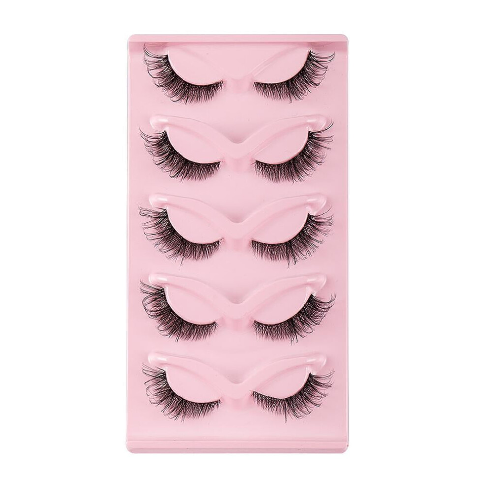 5 Pairs 3D Wispy False Eyelashes Cross Long Thick Soft Fake Lashes for Eyes
