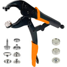 Snap Fastener Tool Kit – Adjustable Plier with Metal Snaps, Compatible with Fabric, Boat Covers, Tarps & Leather