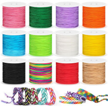 12 Rolls Nylon String for Bracelets, Jewelry Making, Kumihimo, Macrame & Wind Chimes – Compatible with Beading Tools