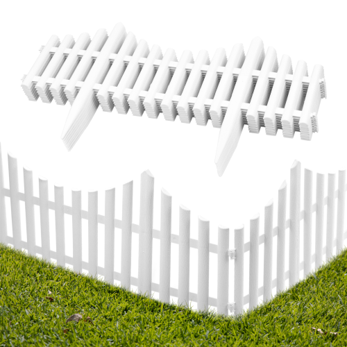 KCT KCT 2 Pack -  Interlocking Flexible White Picket Fence Garden Borders - 16 Pieces Total 2