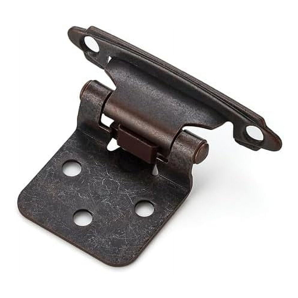 50-Pack 1/2" Overlay Cabinet Hinges, Self-Closing Semi-Concealed, Antique Copper, With Bumpers Â Compatible With Standard Cabinets 9557311887284