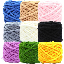 Chunky Chenille Yarn (2 skeins, 90 yds each) – 7mm fluffy velvet yarn for blankets, clothes & DIY crafts – compatible with crochet & knitting