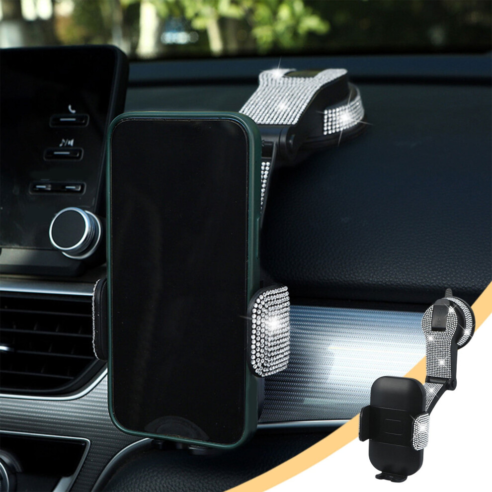 Car Cell Phone Mount, Suction Cup 360 Rotating Universal Holder For Windshield & Dashboard, Stable For Navigation, Video Calls - White 9557311390913