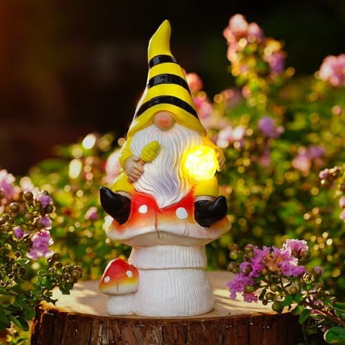 Solar-Gartenzwerg-Pilz-Gartendekoration 25 cm