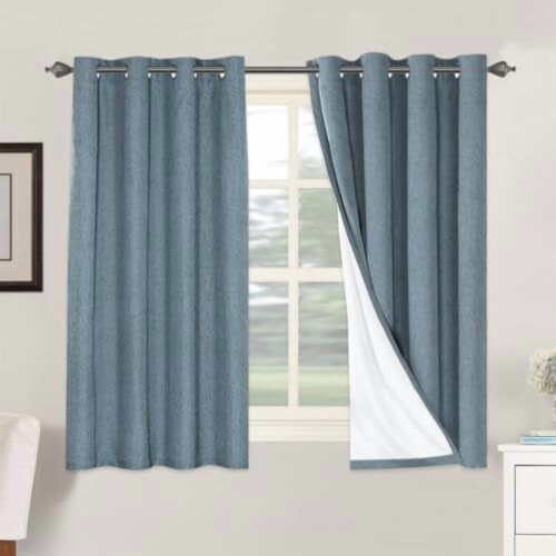 Linen Look Blackout Curtains 100"W x 84"L
