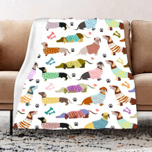 Coperta con bassotto, regali per donne con bassotto, simpatico bassotto, coperta leggera e accogliente in pile di flanella, decorazione con bassotto,