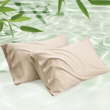 Federe in bambù e rayon, beige, set da 2 (51x66 cm)