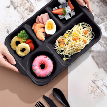 Assiette compartimentée à 5 compartiments pour un contrôle optimal des portions | Écologique, compatible micro-ondes et lave-vaisselle | Idéale