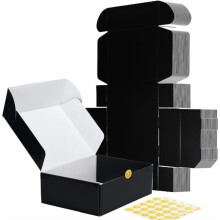 12x9x4 Shipping Boxes Set of 20, Black Corrugated Cardboard Box for Packing, Mailing, Business, Gift