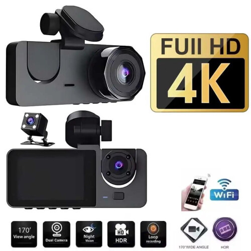 DVR αυτοκινήτου 3 καναλιών κάμερα αυτοκινήτου WIFI APP κάμερα αυτοκινήτου μπροστινή