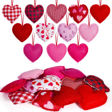 Decorazioni a forma di cuore da appendere per San Valentino, 12 pezzi, romantiche decorazioni a forma di cuore color pesca per feste, matrimoni,
