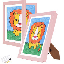Kids Art Frames 8.511", Front-Opening, Changeable Picture Storage & Display Stand, Pink (2PK)