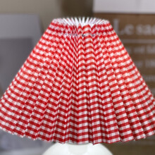 Abat-jour E27 anti-éblouissement en tissu pour lampe de table, chambre ou bureau, motif quadrillé rouge