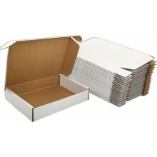 Malé bílé přepravní krabice (28x20x5 cm) – Balení po 25 kusech vlnitého kartonu pro malé firmy, řemesla, dárky a balení