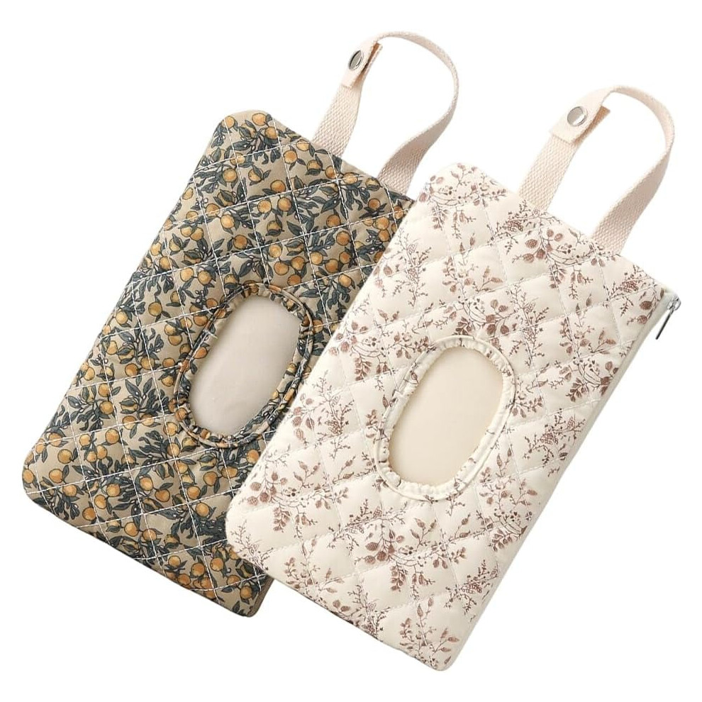 Floral Quilted Baby Wipe Holder - Portable Diaper Pouch for Stroller, Travel & Daily Use