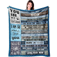 Couverture Maman à Fils 127 x 102 cm – Cadeau d'anniversaire, de Noël, de remise de diplôme, de Saint-Valentin ou de fête des pères –