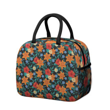 Boîte à lunch isotherme à motif floral pour femme – Étanche, portable pour le travail, la plage, les voyages, les pique-niques et le camping