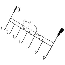 Crochet porte-serviettes en fer forgé en forme de chat, à suspendre à la porte. Organisateur pour serviettes, vêtements, chapeaux et manteaux,