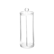 Organisateur de maquillage transparent rond, blanc, porte-pinceaux et rangement pour coiffeuse, 1 pièce
