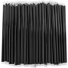 400 canudos pretos para boba, 1,1 cm x 24 cm, embalados individualmente, canudos descartáveis de boca larga para smoothies/milkshakes.