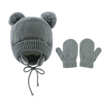 Baby Boys Girls Beanie Infant Toddler Beanie Hats 2025 NEW Kids Winter Hat Mittens Set Warm Fleece Hat Knitted Hat & Gloves