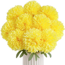 10 künstliche Chrysanthemenkugeln, Seidenchrysanthemenstrauß für Hochzeiten, Dekoration für drinnen und draußen, Frühlings- und Osterdekoration