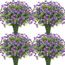 Kunstige silkeblomster lilla 24 bundter