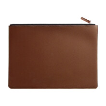 Premium PU Leather File Document Bag - Sleek, Waterproof Official Briefcase for Men & Women Coffee