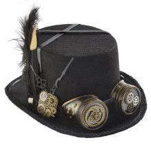 Steampunk klobouk Steampunk klobouk Time Party Steampunk cylindry pro muže s brýlemi Steampunk doplňky