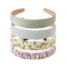 4er-Set Haarbänder für Damen und Mädchen, florale Haarbänder, gepolsterte Haarbänder im Vintage-Stil, breites Haarband