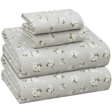 Flanell-Bettwäscheset (4-teilig), 100 % doppelt gebürstete Baumwolle, 40 cm tiefe Taschen, atmungsaktiv, besonders weich – Weeping Willow