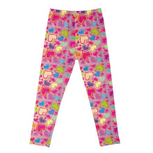 Neue Hose für Jungen und Mädchen mit Herzchenmuster, elastischer Bund, dehnbare Leggings für draußen, bequemer und trendiger Spielanzug