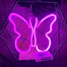 LED Neon Sign,Butterfly Neon Sign Night Light Wall LED Neon Lamp USB Battery Powered Led Neon Light Sign for Home Bedroom Bar Party Decoration