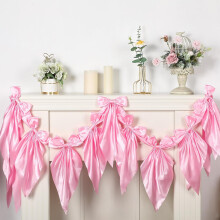 Κόκκινο σατέν γιρλάντα με φιόγκο για Bachelorette, νυφικό πάρτι και γάμο – Συμβατό με