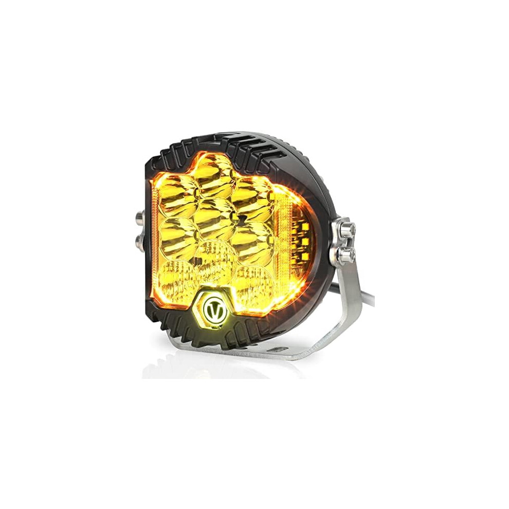 7" 90W Led Offroad With Drl, 8000Lm Waterproof Spot/Flood Combo For Wrangler, Atv, Suv, Utv, Trucks, F150 Â Pack Of 1 Amber/Light 9496895022042