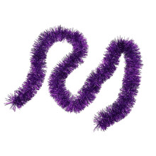 Guirnalda de oropel morado, decoración navideña de lámina metálica para árbol, pared, barandilla – Compatible con fiestas, otoño, Acción de