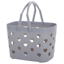 Plastic Cleaning Supply Storage Basket Portable Hollow Shower Caddy Tote Storage Organizer with Handle & Drainage Holes