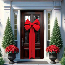 Tapiz navideño para puerta – Tapiz de tela grande para puerta principal, pared y fondo de fiesta, instalación sin herramientas