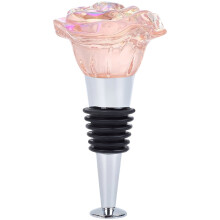 Tapón de vino rosa de metal reutilizable con forma de flor para champán, bebidas, botellas de vino, tapones decorativos para botellas, conservador
