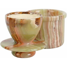 Marble Butter Keeper – 4.25" Green Onyx Handmade French Butter Dish, Water-Sealed Butter Crock for Countertop